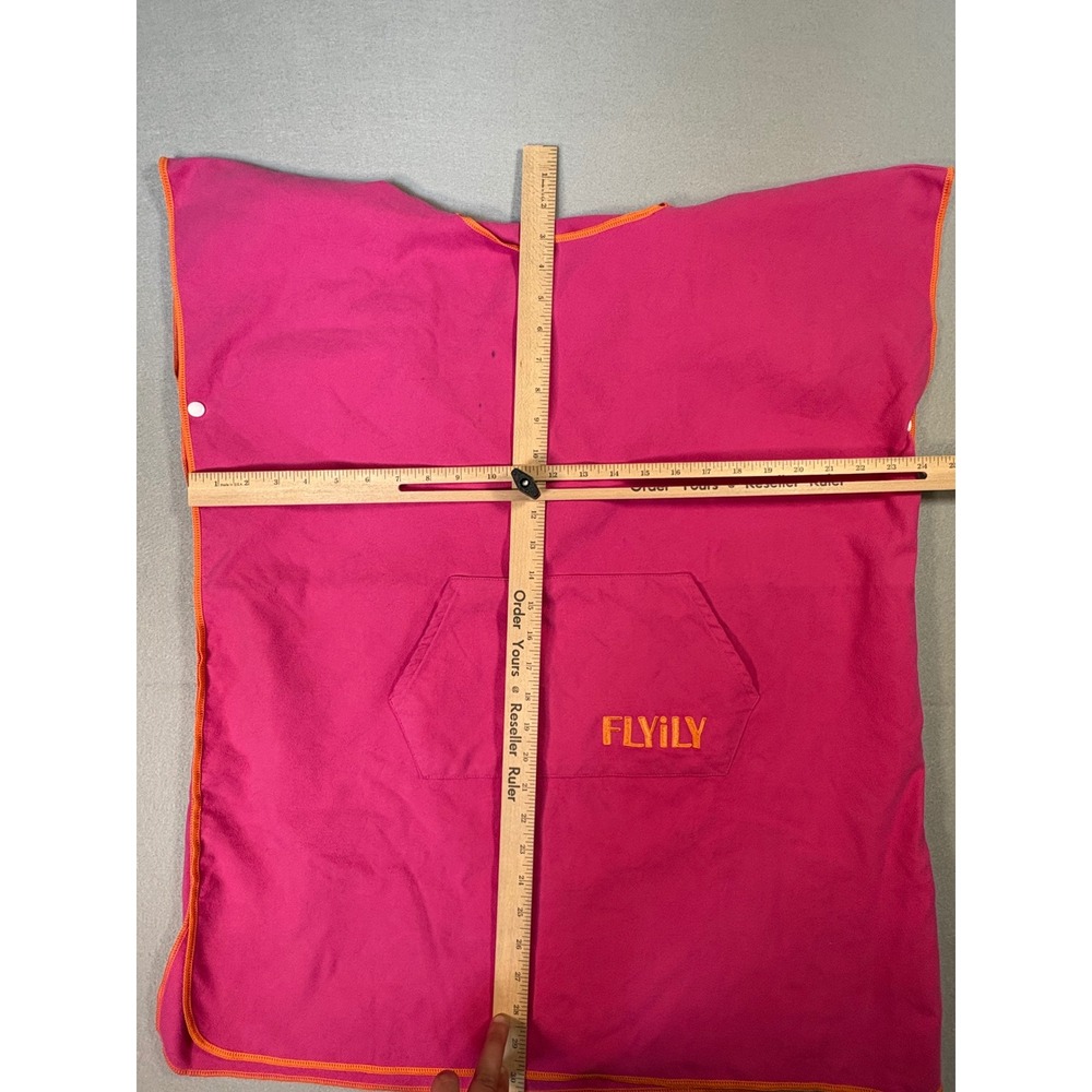 FLYILY Pink Microfiber Hooded Changing Robe Surf Poncho Swim Cover Up - Picture 2 of 8